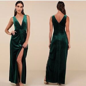 Lulu's Emerald Green Maxi Dress